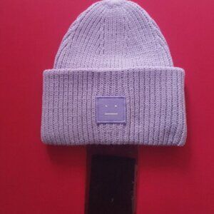 Trendy hats New Pimple Purple large Face Logo Beanie